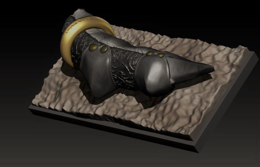 Lord of the ring Sauron Finger with ring HD 3D print model_1