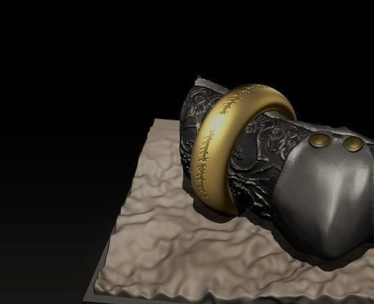 Lord of the ring Sauron Finger with ring HD 3D print model_9