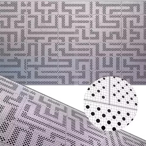 perforated metal panel 30 3D model perforated metal panel 30 3D model