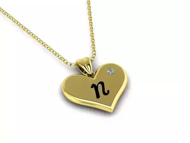 Alphabet ENAMEL Pendant Letter N