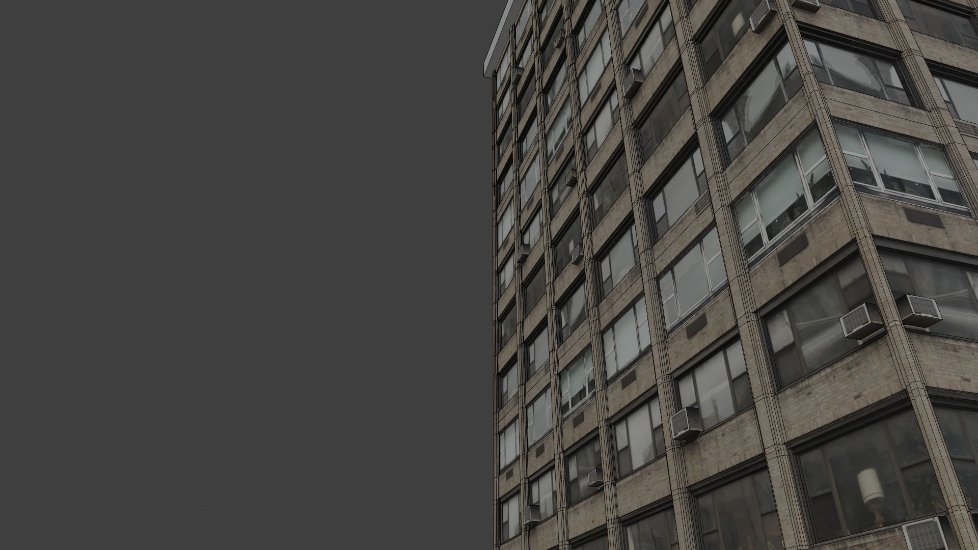 3d realistic building tall with windows 3D model_2