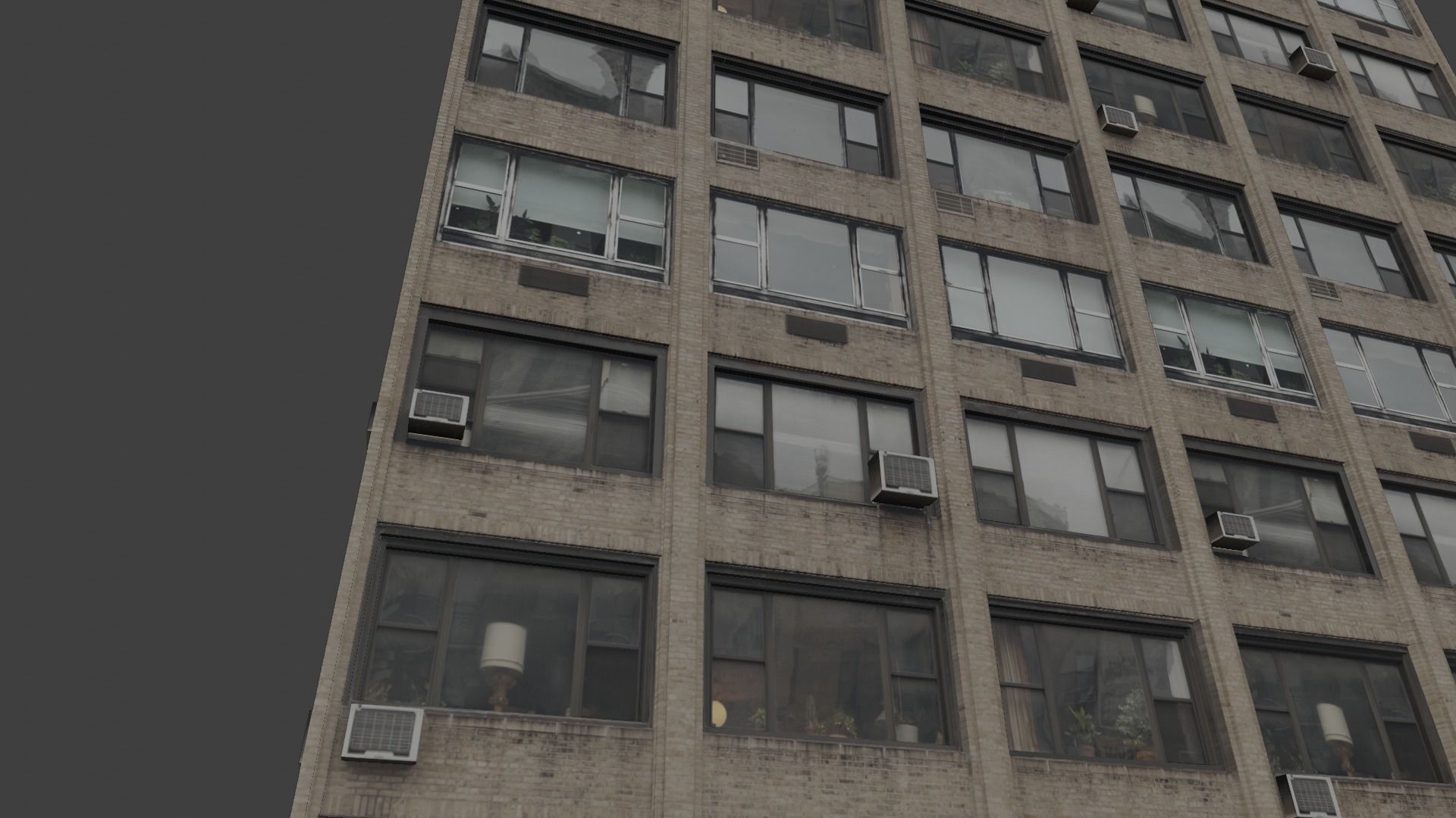 3d realistic building tall with windows 3D model_7