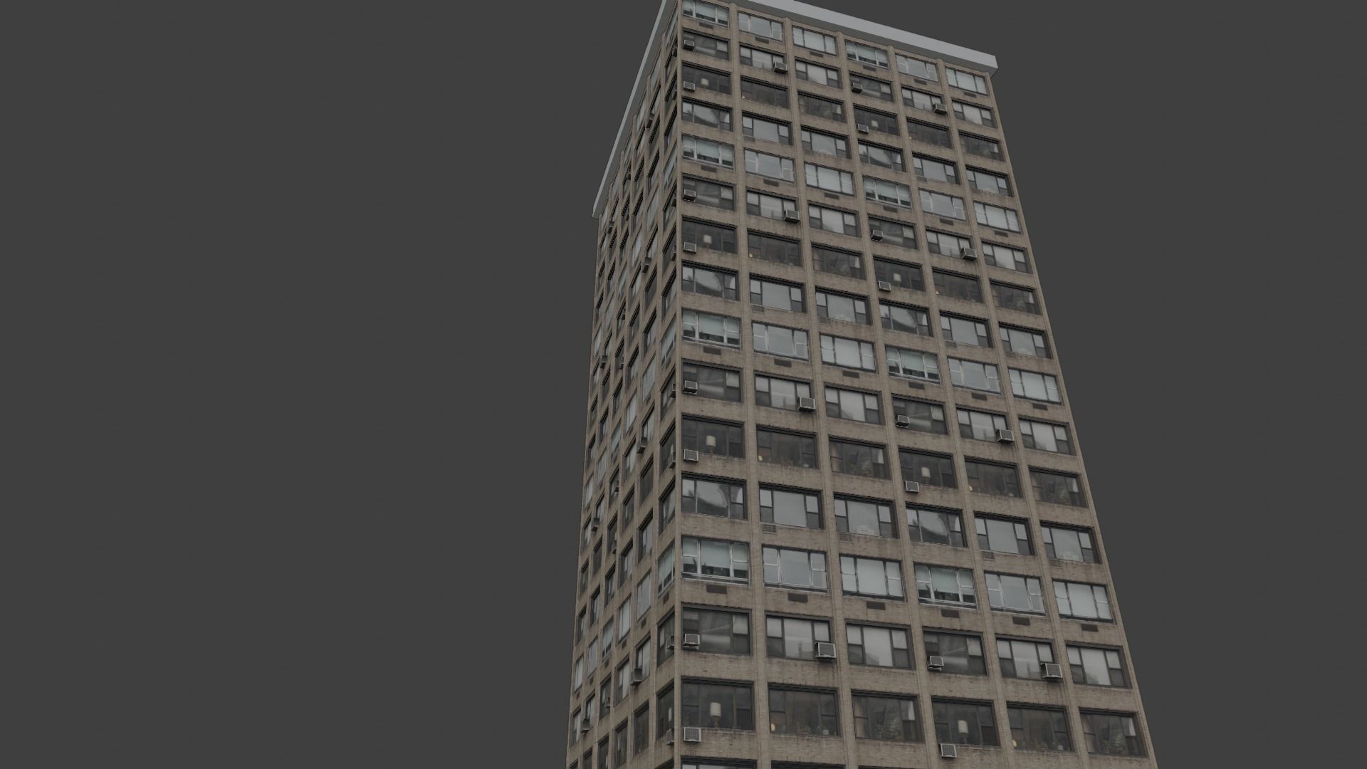 3d realistic building tall with windows 3D model_5