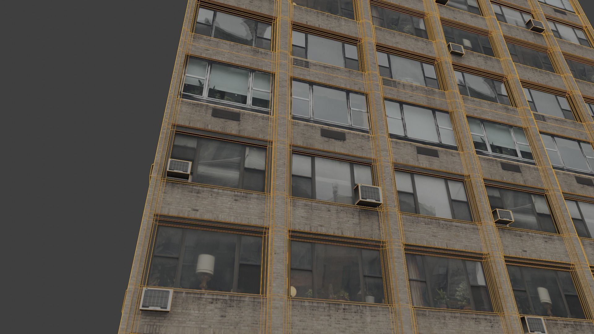 3d realistic building tall with windows 3D model_6