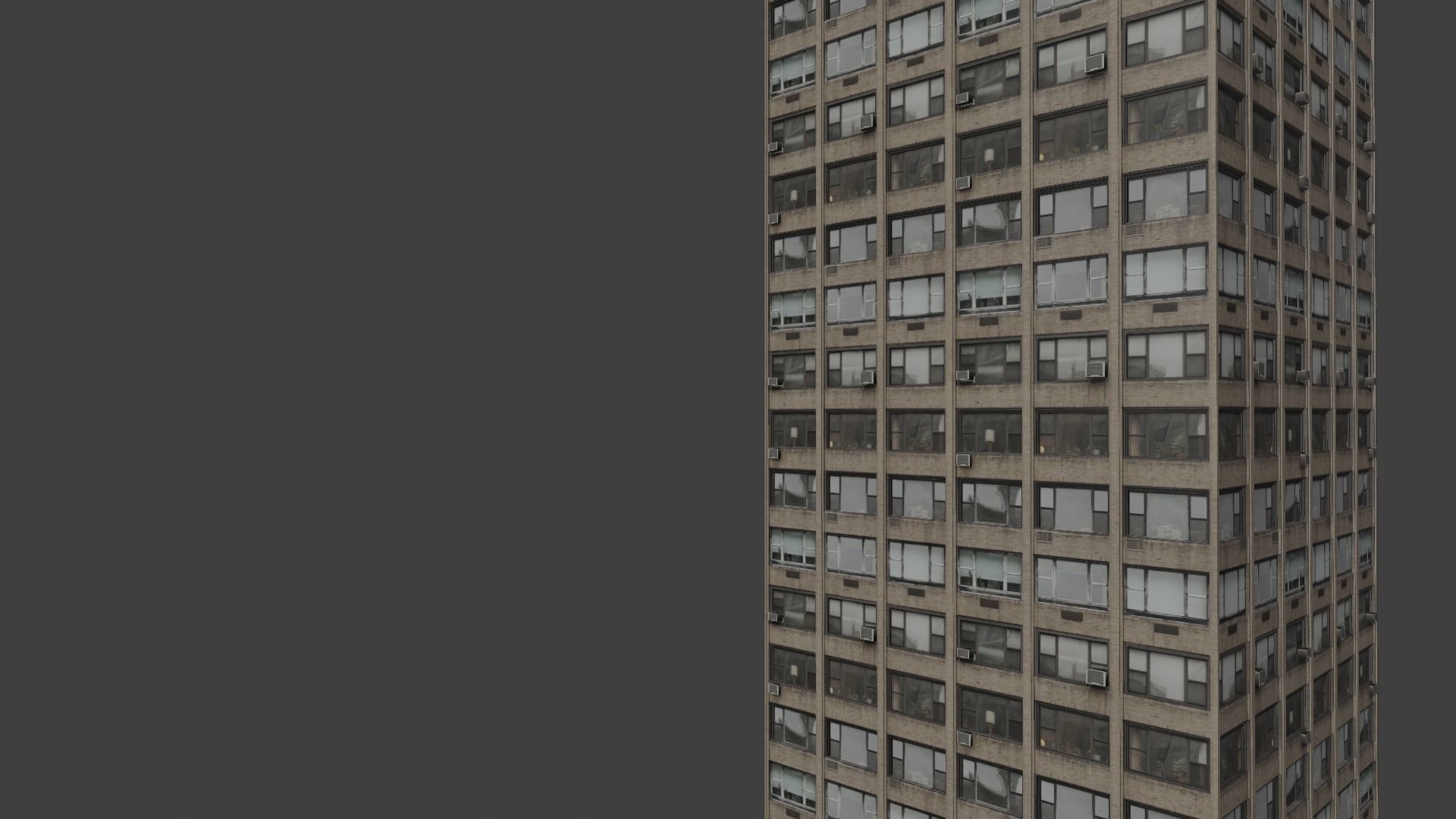 3d realistic building tall with windows 3D model_3