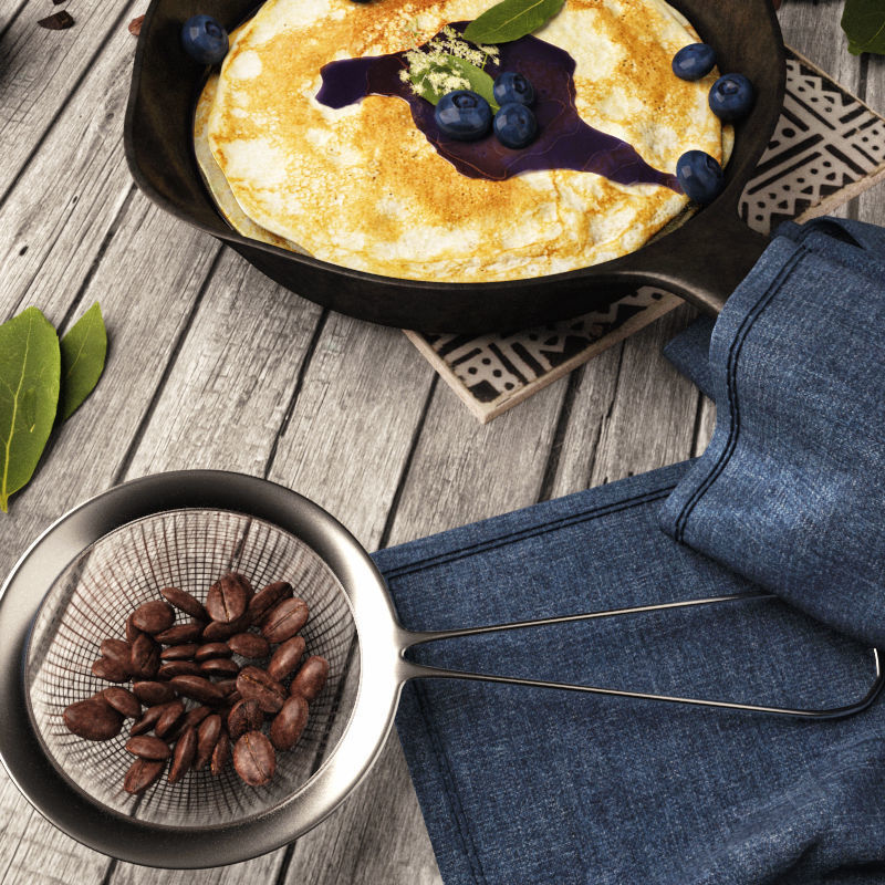 Breakfast Set 01 3D model_1