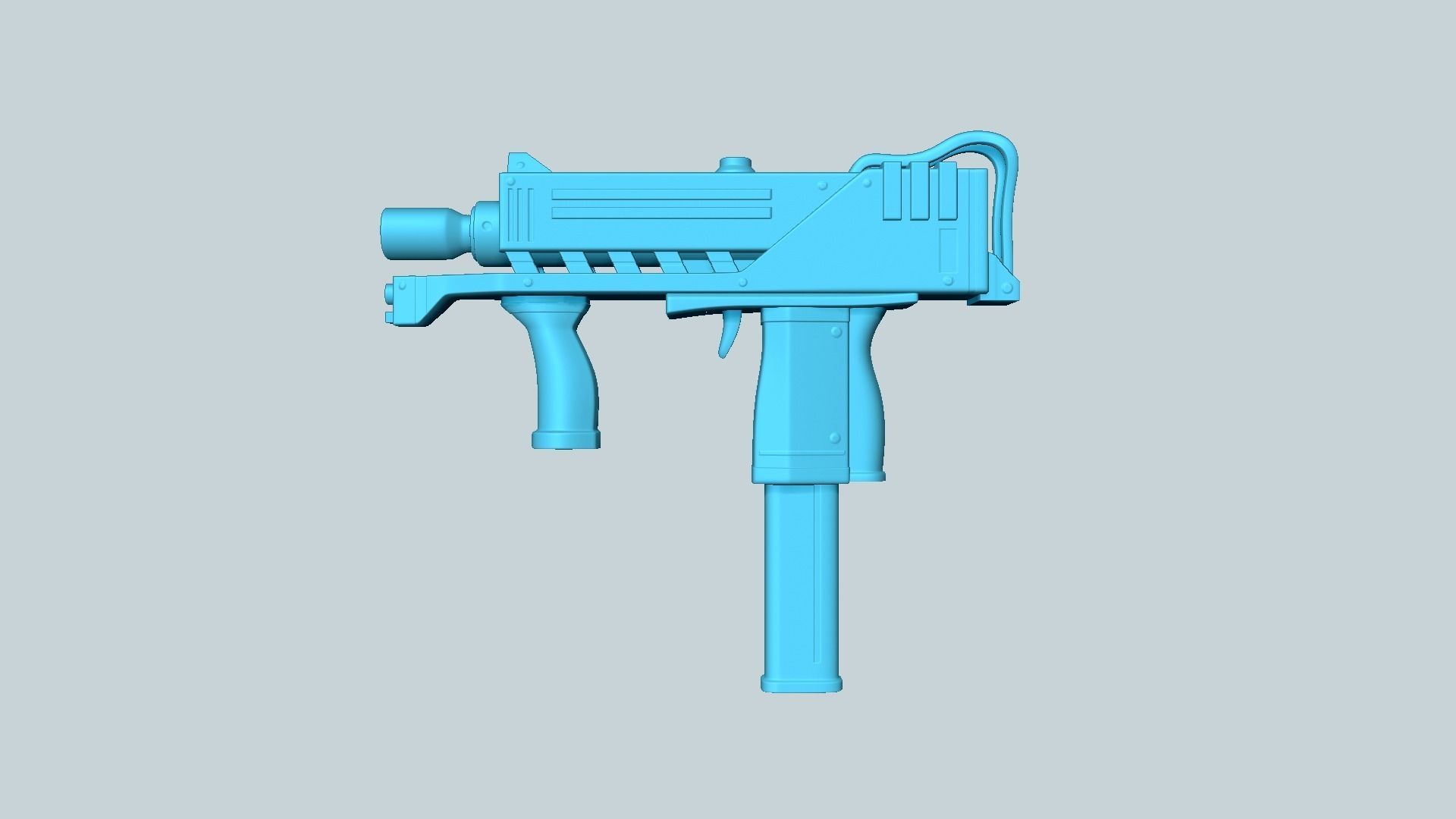 Sci-Fi MAC10 - Submachine Gun - Gun Weaponry Low-poly 3D model_1
