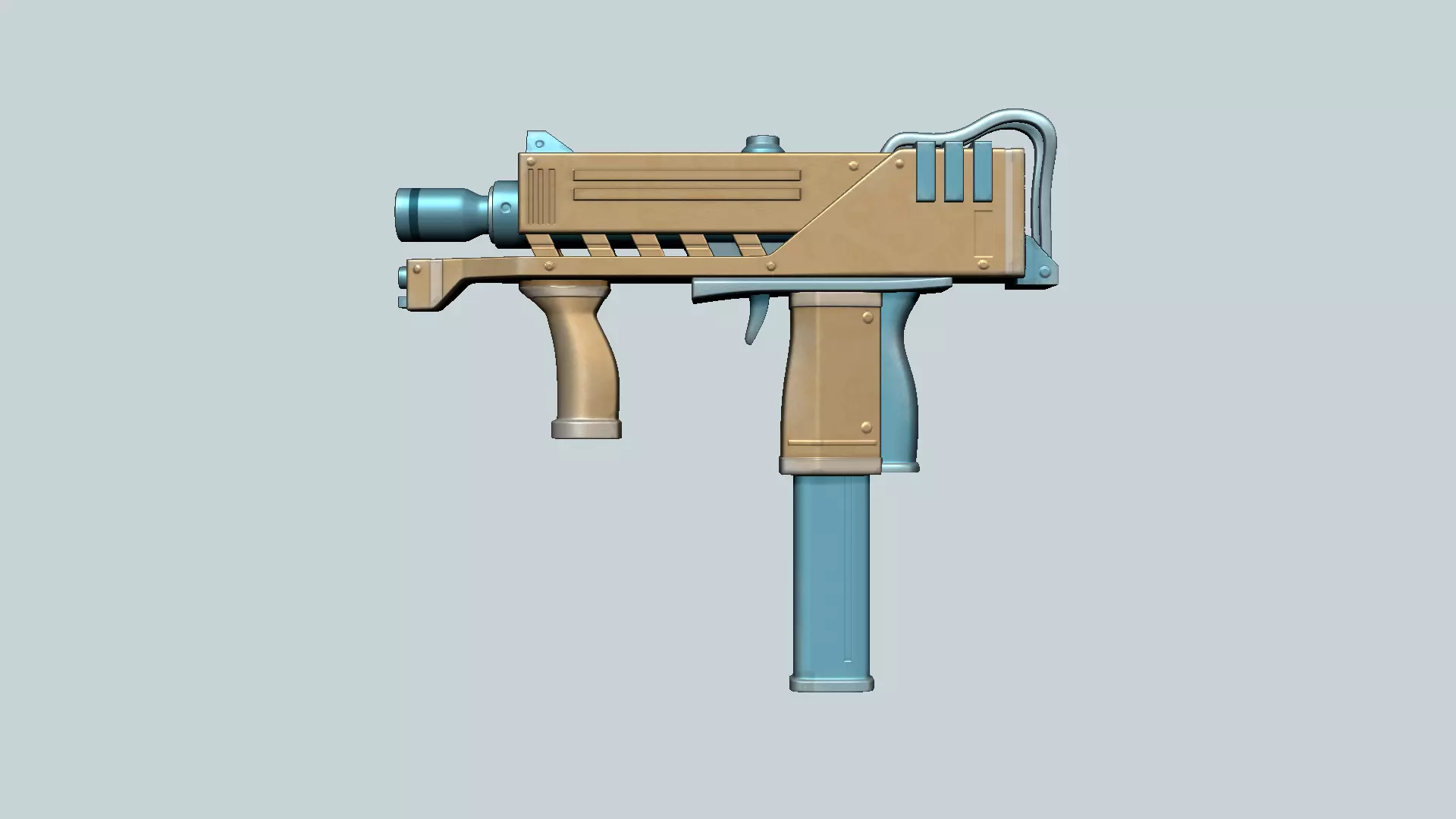 Sci-Fi MAC10 - Submachine Gun - Gun Weaponry Low-poly 3D model_0