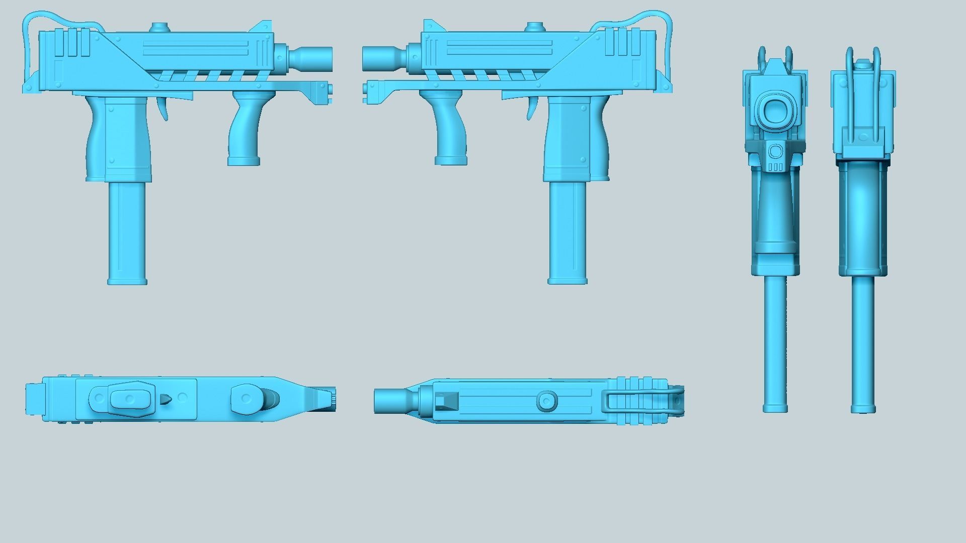 Sci-Fi MAC10 - Submachine Gun - Gun Weaponry Low-poly 3D model_10