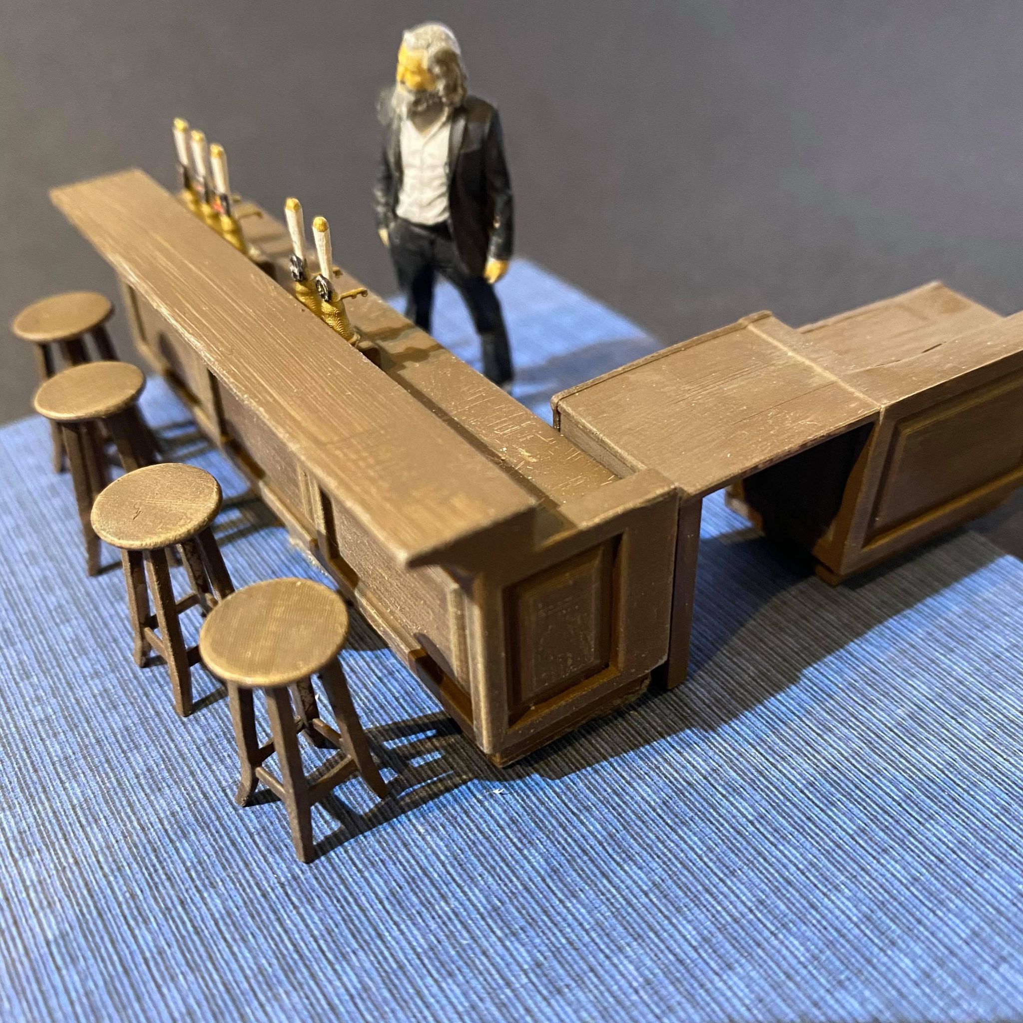 BAR COUNTER FOR PUB 7MM SCALE O GAUGE MODEL RAILWAY BUILDING 3D print model_2