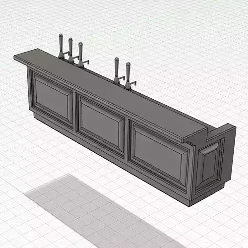 BAR COUNTER FOR PUB 7MM SCALE O GAUGE MODEL RAILWAY BUILDING 3D print model