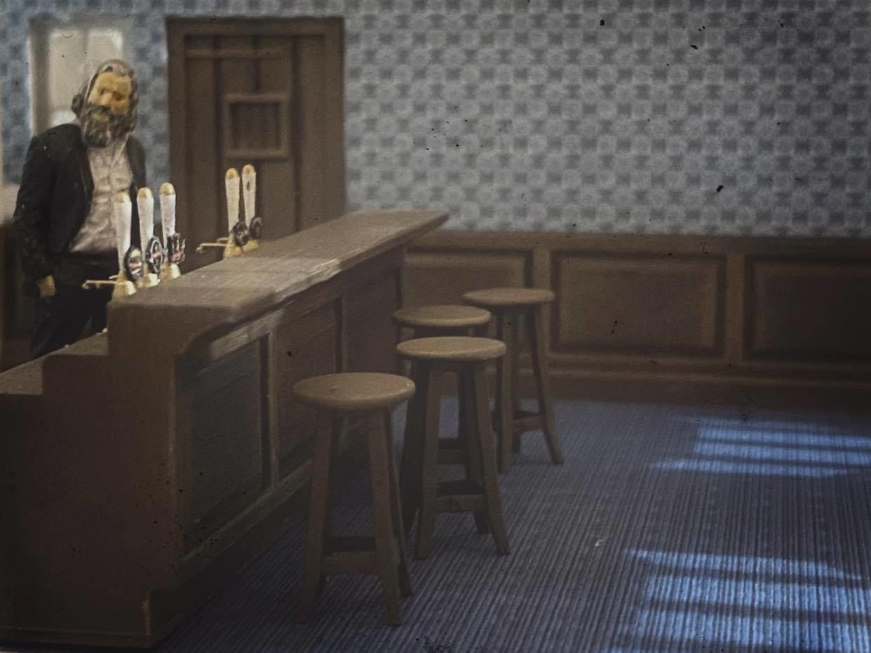 BAR COUNTER FOR PUB 7MM SCALE O GAUGE MODEL RAILWAY BUILDING 3D print model_4