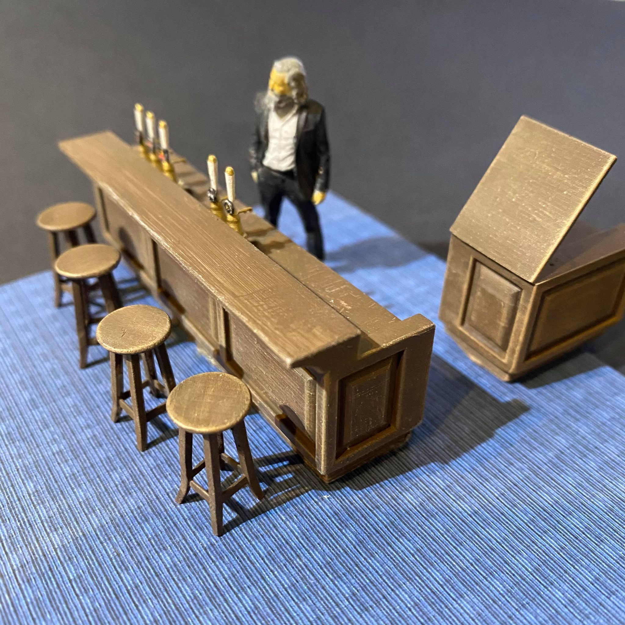 BAR COUNTER FOR PUB 7MM SCALE O GAUGE MODEL RAILWAY BUILDING 3D print model_1