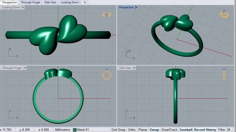 heart ring 3D print model_3