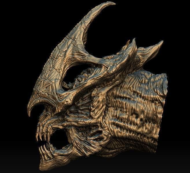 The cave Creature Head 3D model_4