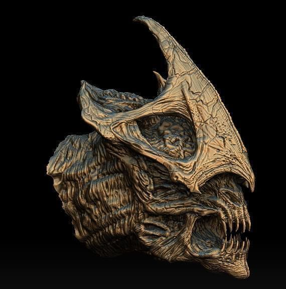 The cave Creature Head 3D model_5