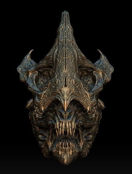 The cave Creature Head 3D model_8