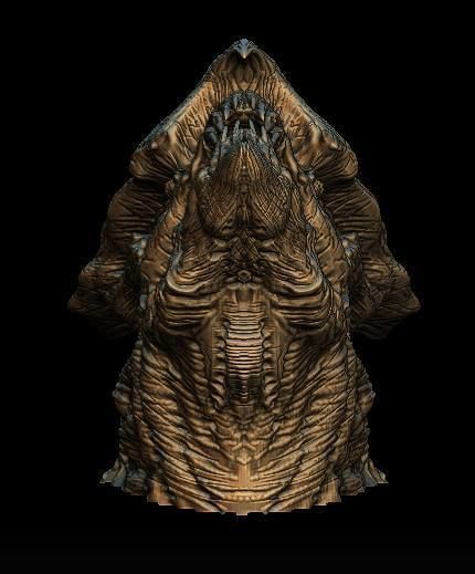 The cave Creature Head 3D model_2