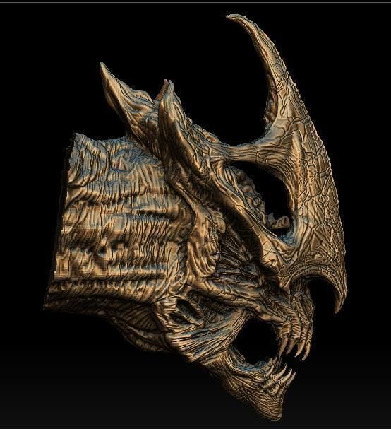 The cave Creature Head 3D model_6