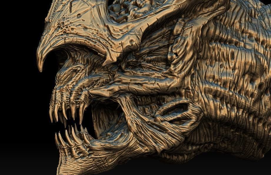 The cave Creature Head 3D model_7