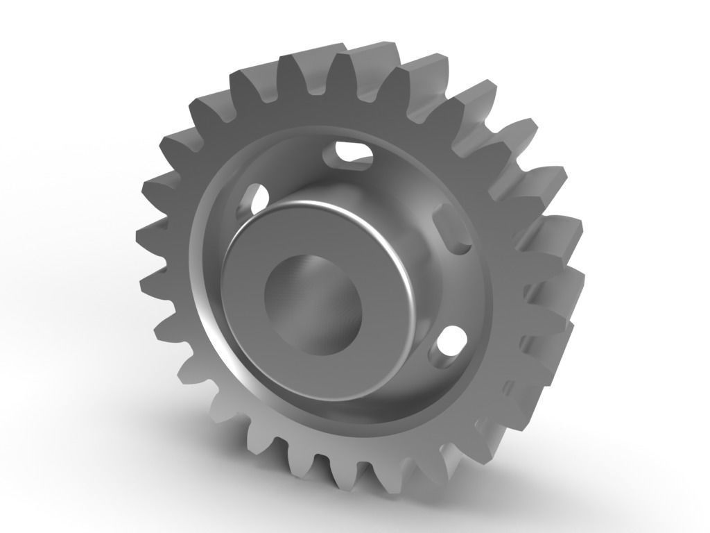 Slotted Gear Free 3D model_1