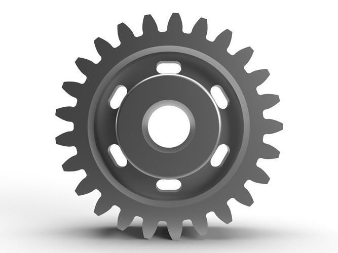 Slotted Gear Free 3D model