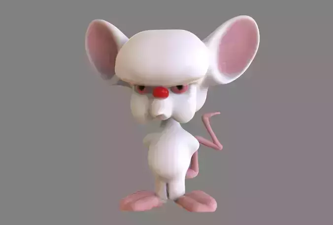 The Brain cartoon mouse with nose 3D print model