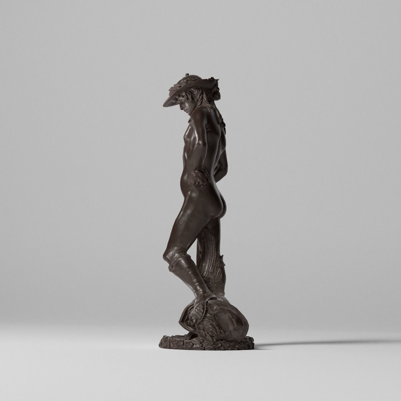 David Donatello Sculpture VR AR Mobile-ready Game-ready Low-poly 3D model_10