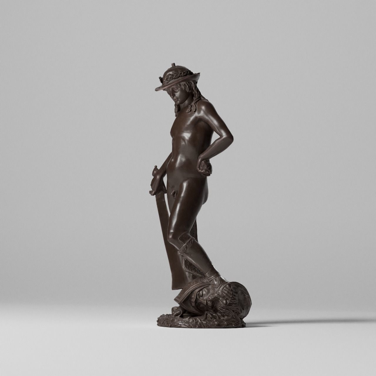 David Donatello Sculpture VR AR Mobile-ready Game-ready Low-poly 3D model_7