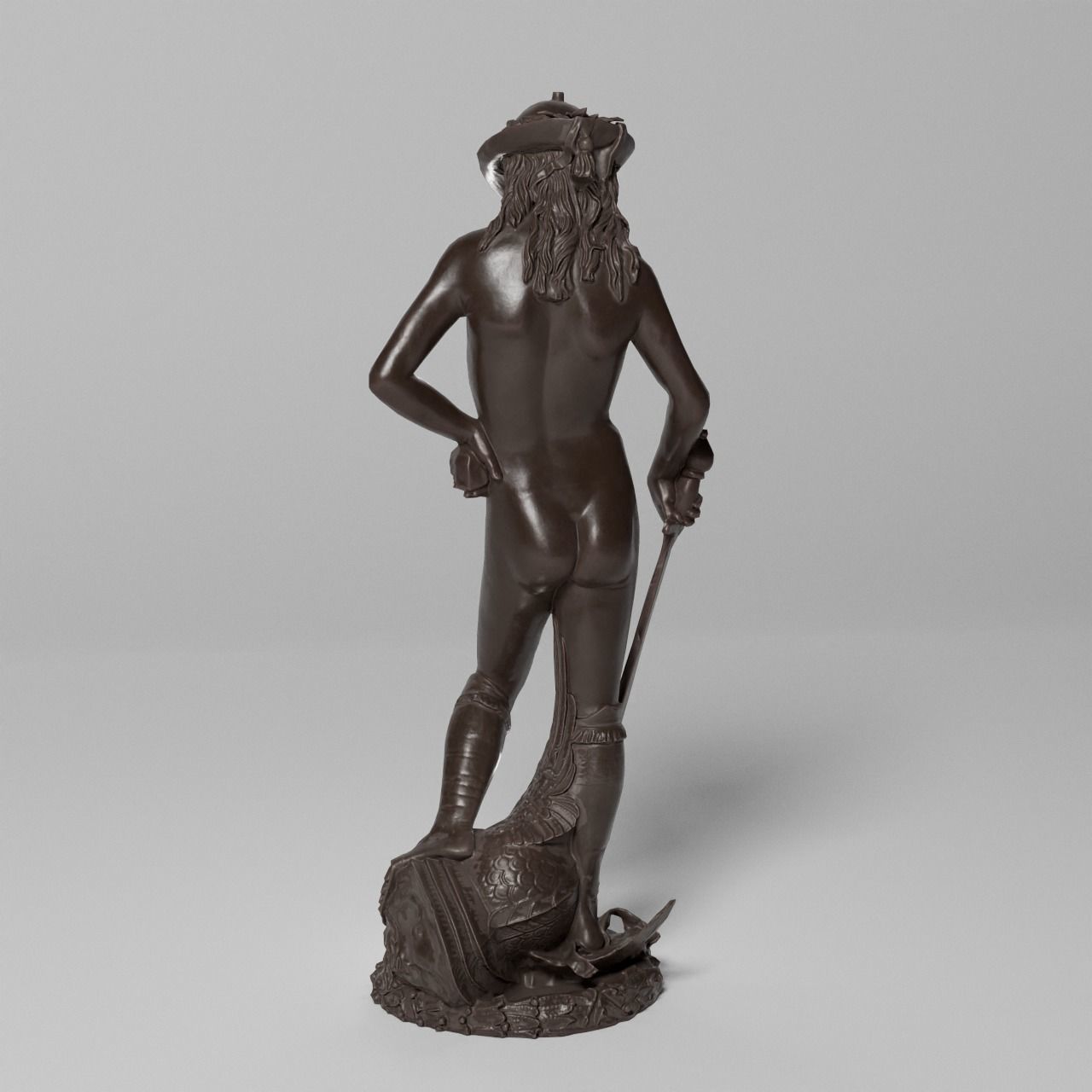 David Donatello Sculpture VR AR Mobile-ready Game-ready Low-poly 3D model_8