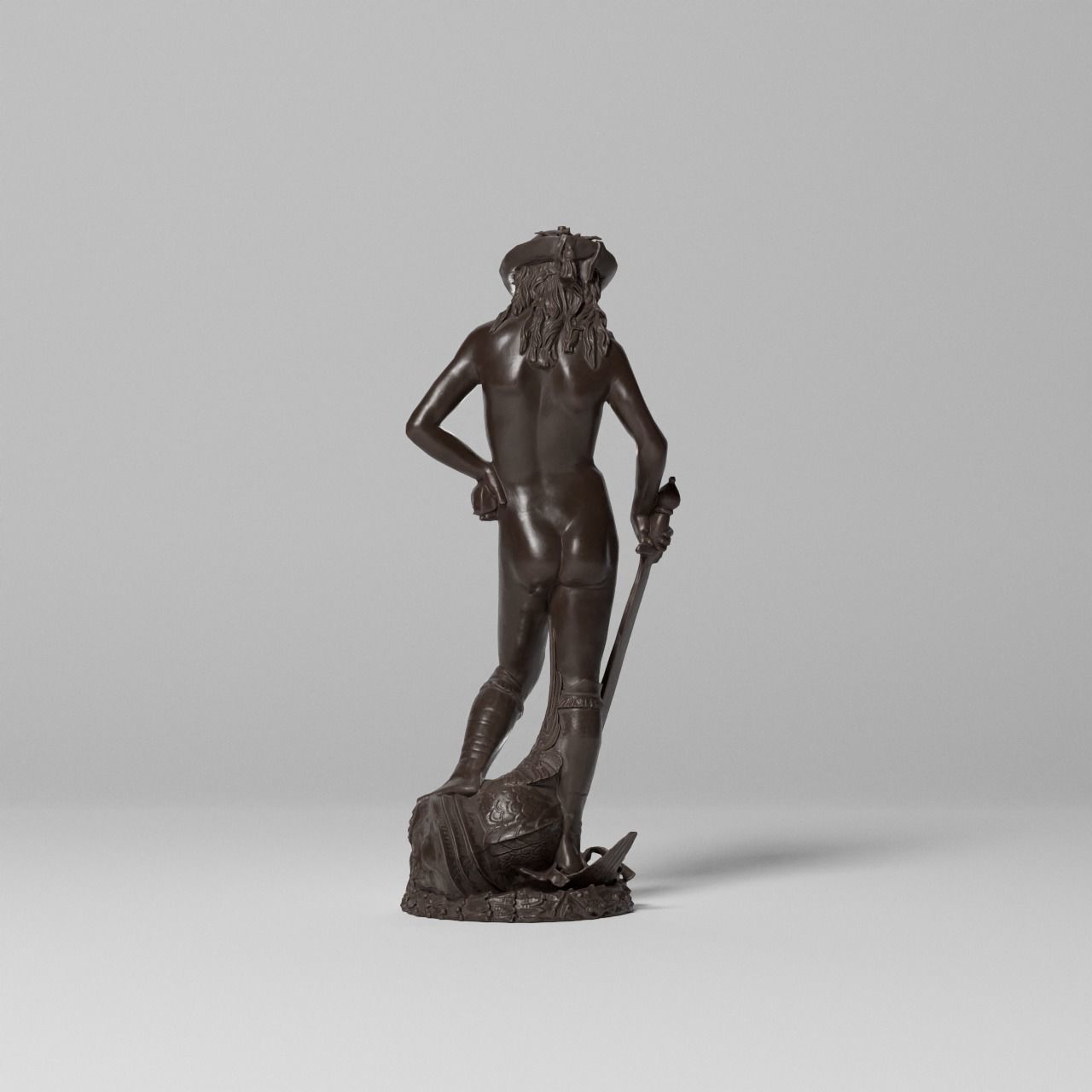 David Donatello Sculpture VR AR Mobile-ready Game-ready Low-poly 3D model_9
