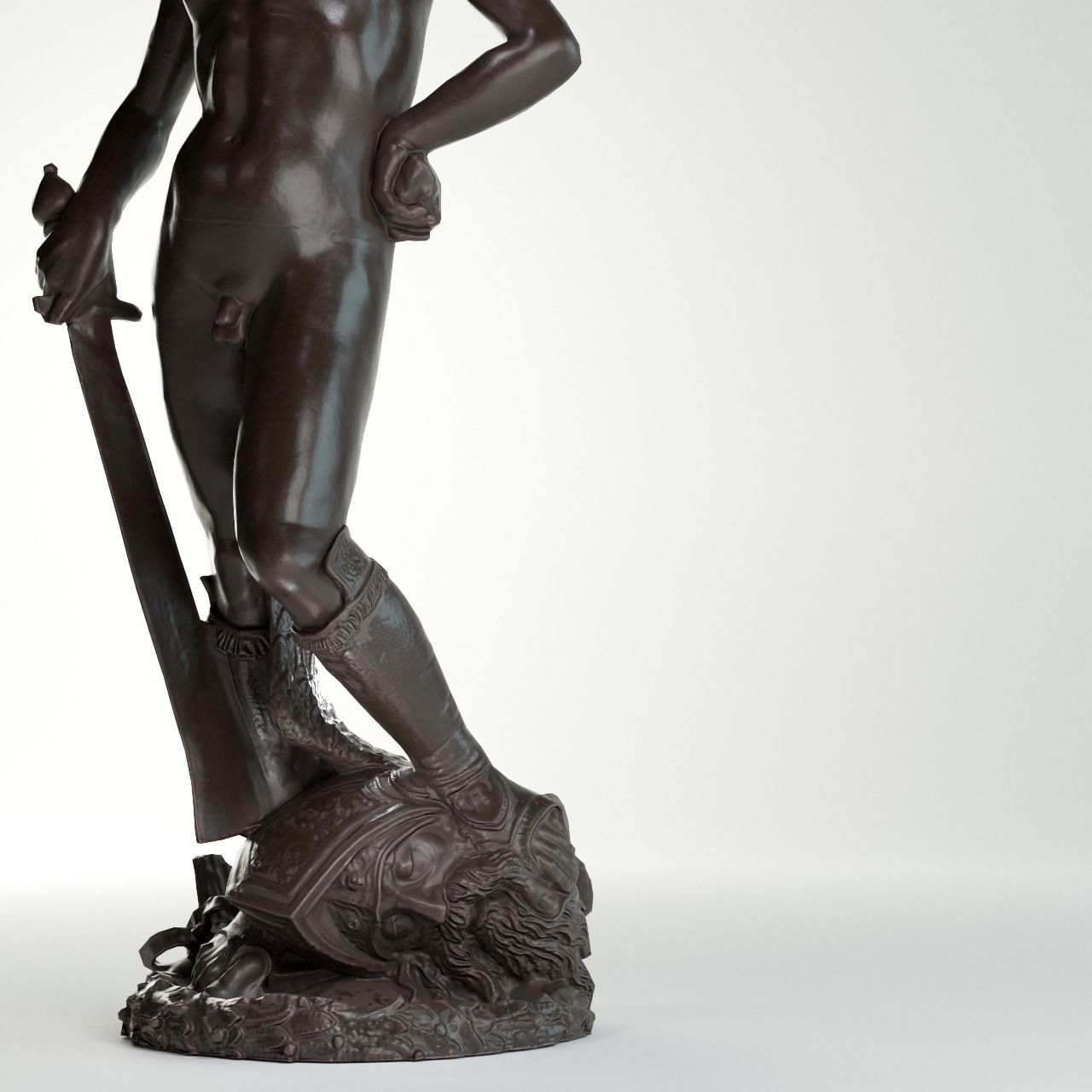 David Donatello Sculpture VR AR Mobile-ready Game-ready Low-poly 3D model_18