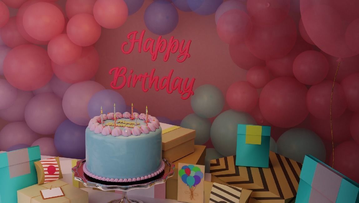 Happy Birthday Party Decoration 3D model_10