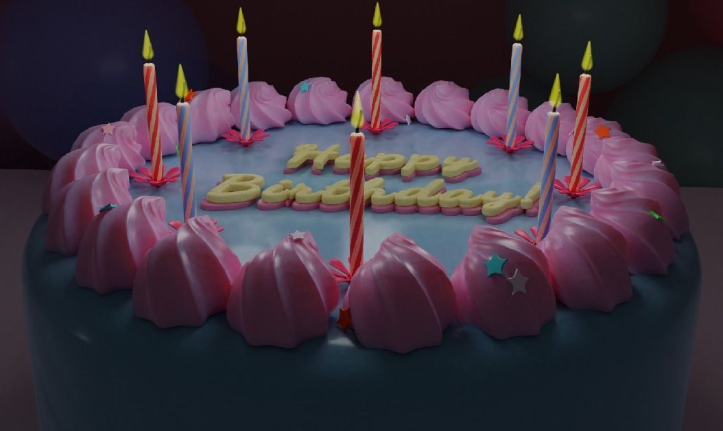 Happy Birthday Party Decoration 3D model_3