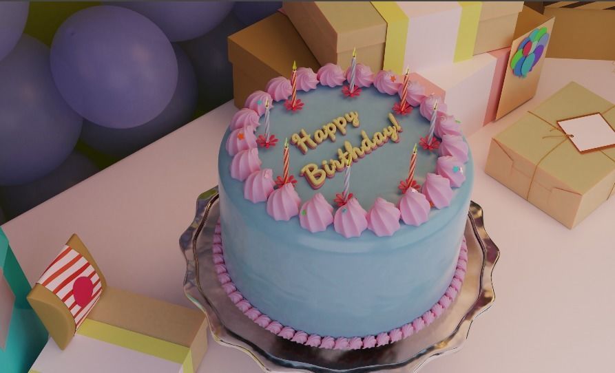Happy Birthday Party Decoration 3D model_1