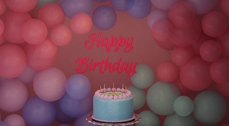 Happy Birthday Party Decoration 3D model_8