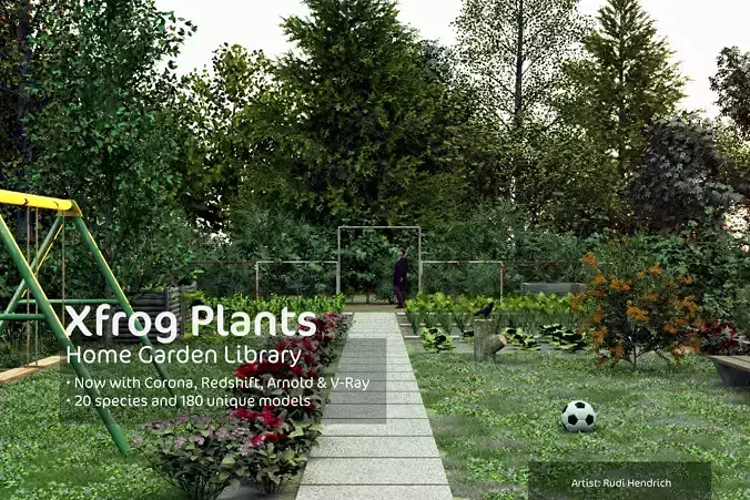 2020 XfrogPlants Home Garden Library  3D model