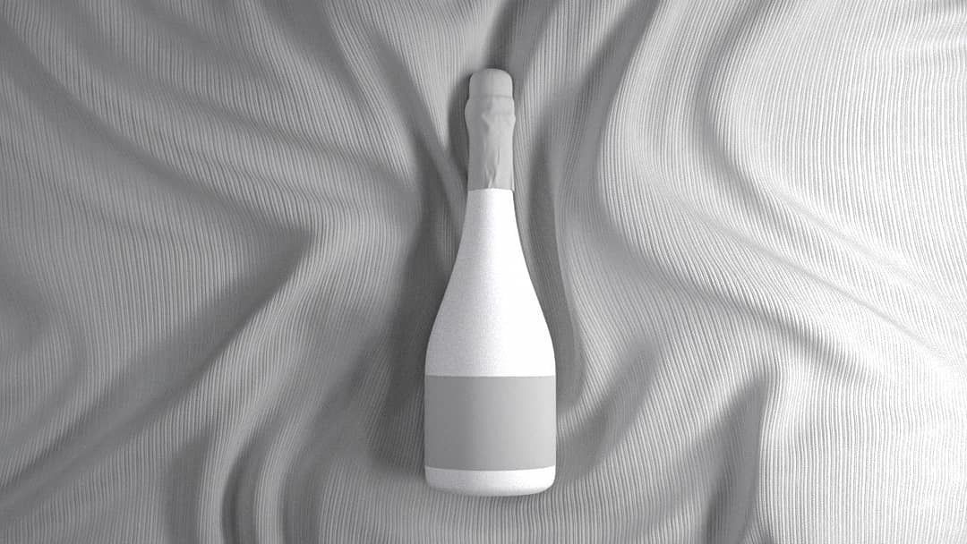 Wine Bottle With Maroon Background 3D model_1