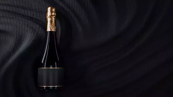 Wine Bottle With Black Background