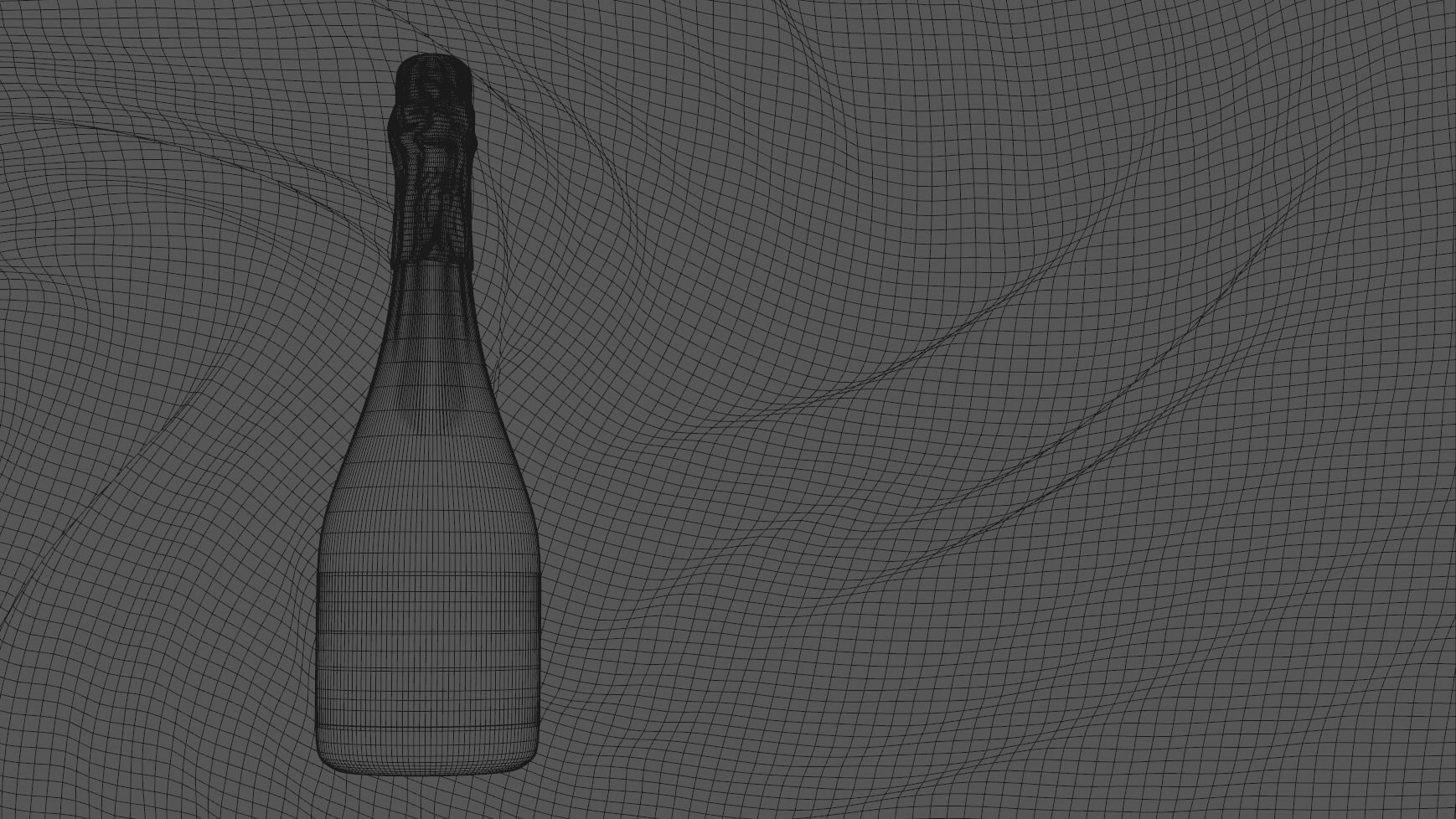 Wine Bottle With Black Background 3D model_2