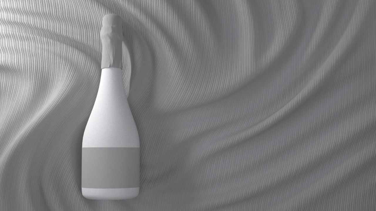 Wine Bottle With Black Background 3D model_1