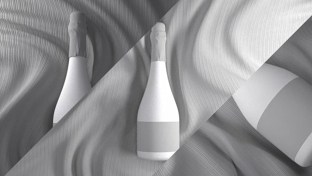 Wine Bottle With Black Background 3D model_3