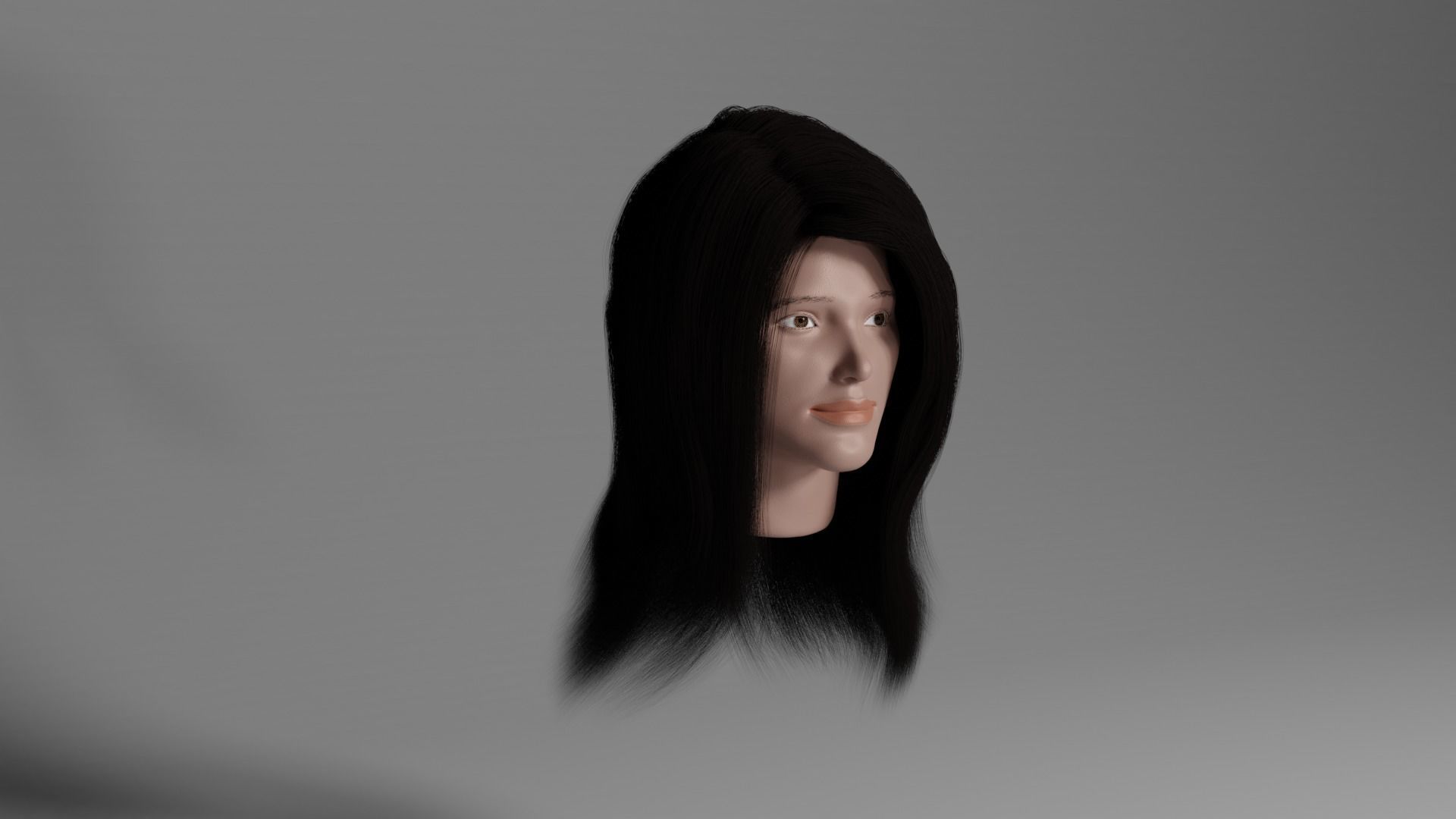 Long Hair   3d model Low-poly 3D model_6