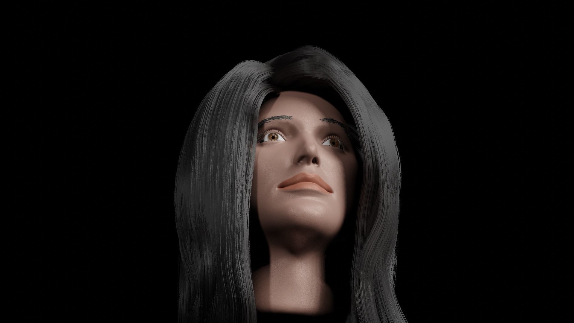 Long Hair   3d model Low-poly 3D model_5