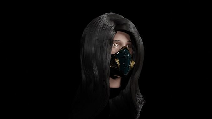 Long Hair   3d model Low-poly 3D model