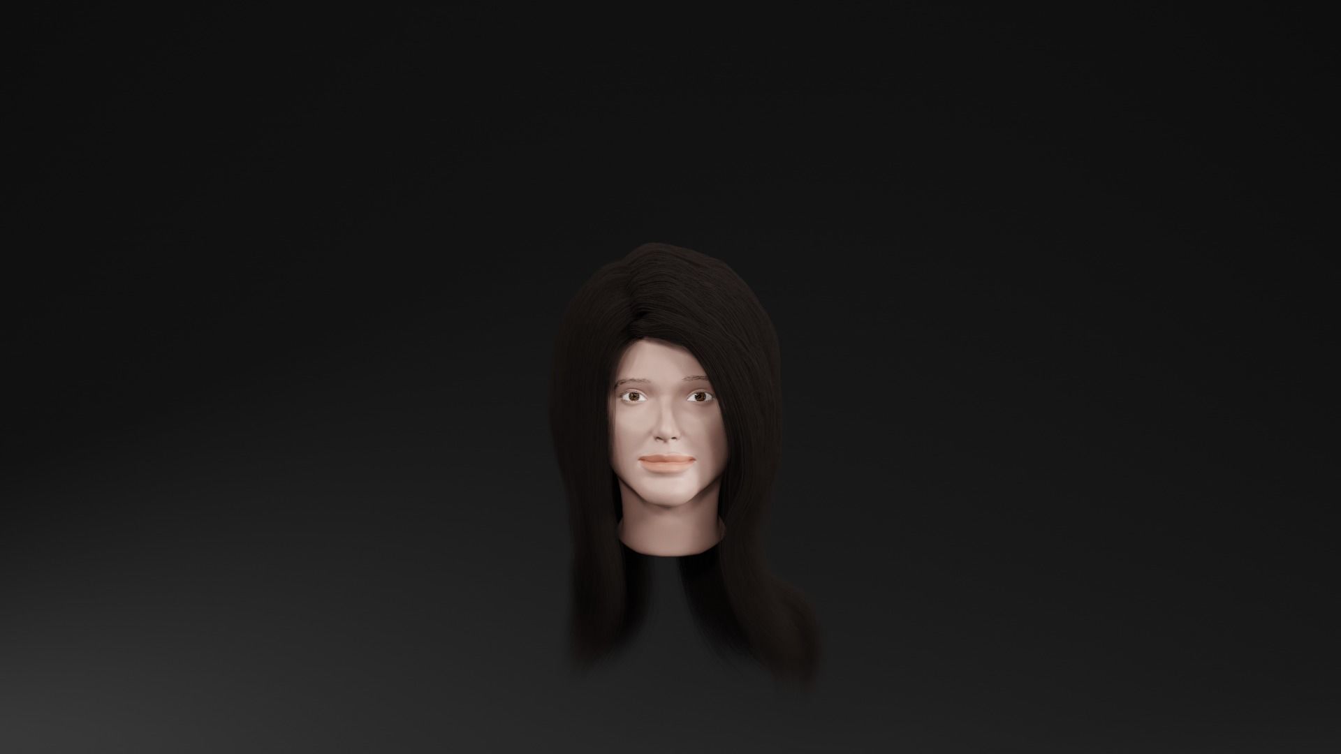 Long Hair   3d model Low-poly 3D model_3