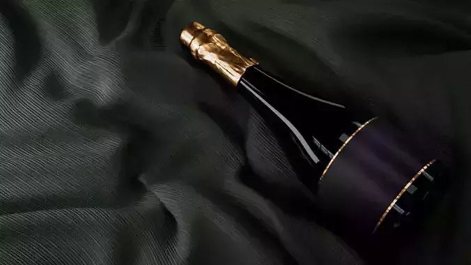 Wine Bottle With Green Background