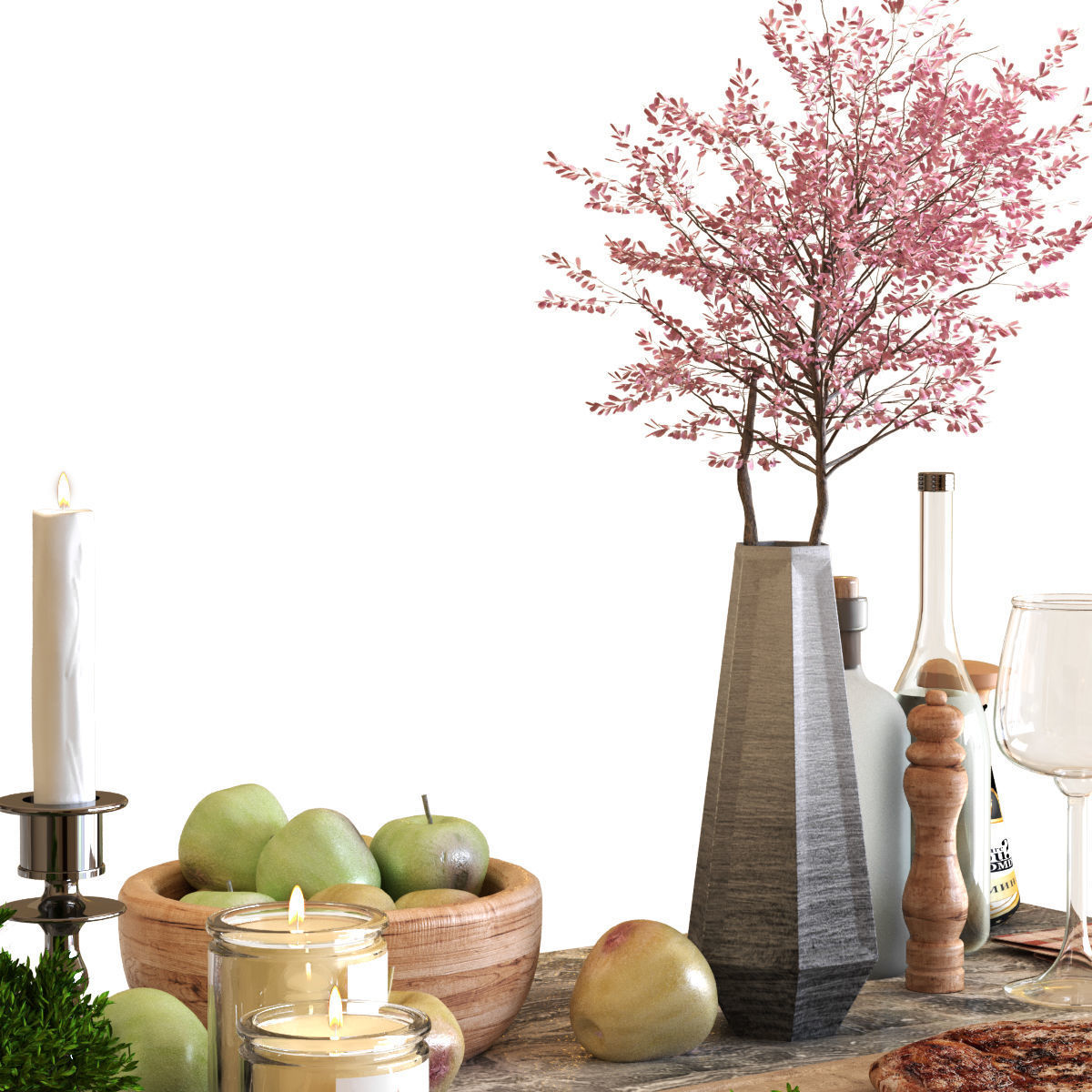 dining table set 005 3D model_1