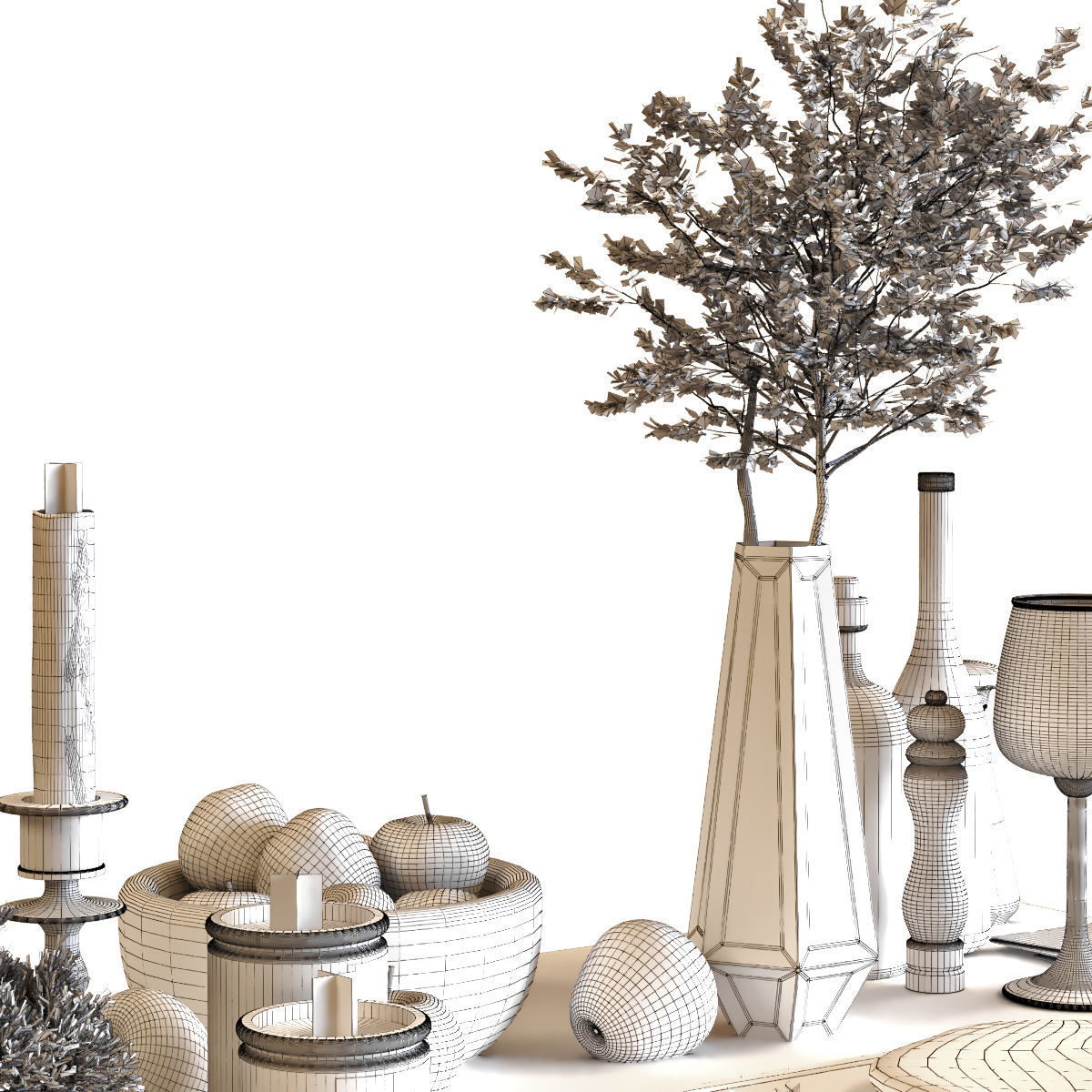 dining table set 005 3D model_7