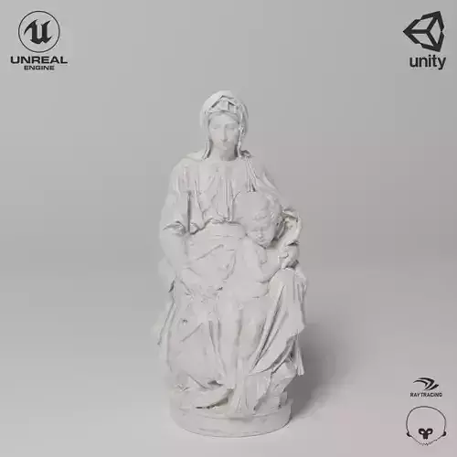 Madonna of Bruges Sculpture VR AR Mobile-ready Game-ready